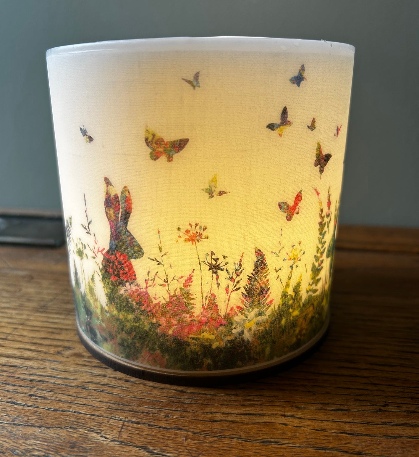 "The Meadow Party" Wax Hurricane Lamp
